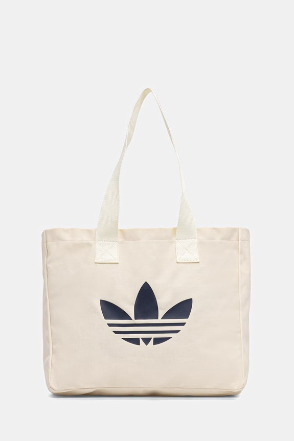 Бавовняна сумка adidas Originals надрук бежевий JZ4286