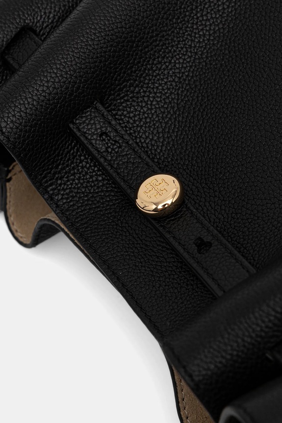 Δερμάτινη τσάντα Tory Burch Romy μαύρο 166982.001