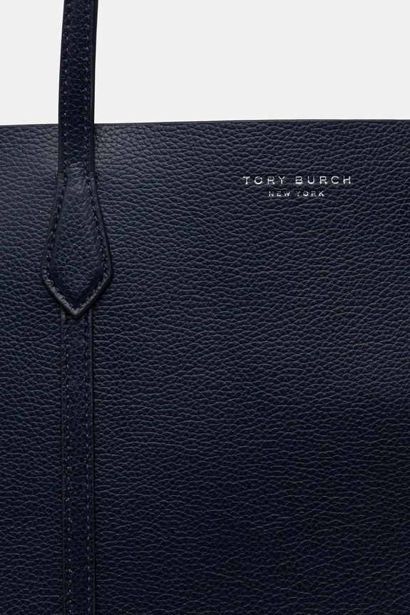 Δερμάτινη τσάντα Tory Burch Perry σκούρο μπλε 169476.498