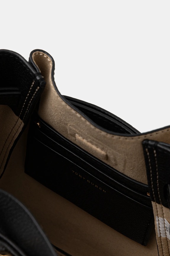 Kožna torba Tory Burch Roby Small crna 171002.001