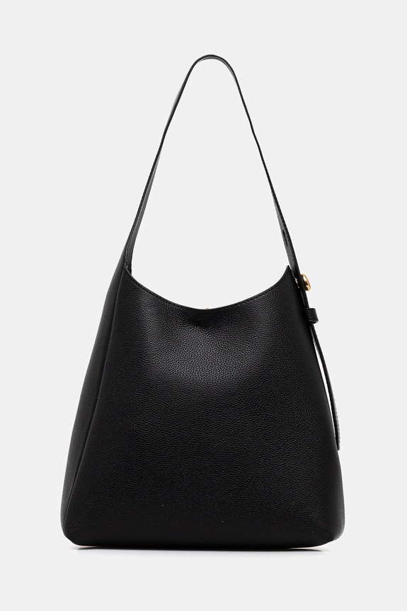 Kožená kabelka Tory Burch Romy Small usňová koža čierna 175172.001