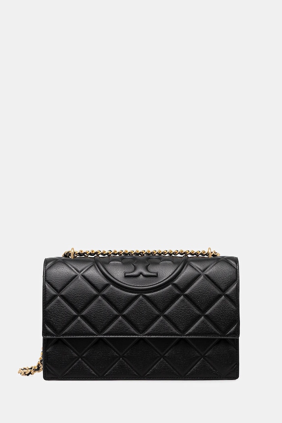Tory Burch torebka skórzana Fleming skóra licowa czarny 164799.001