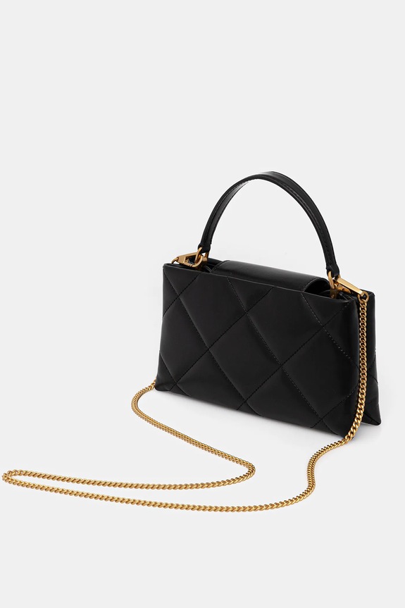 Akcesoria Tory Burch torebka skórzana Kira Diamond Quilt 174999.001 czarny