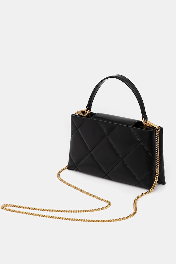 Akcesoria Tory Burch torebka skórzana Kira Diamond Quilt 174999.001 czarny