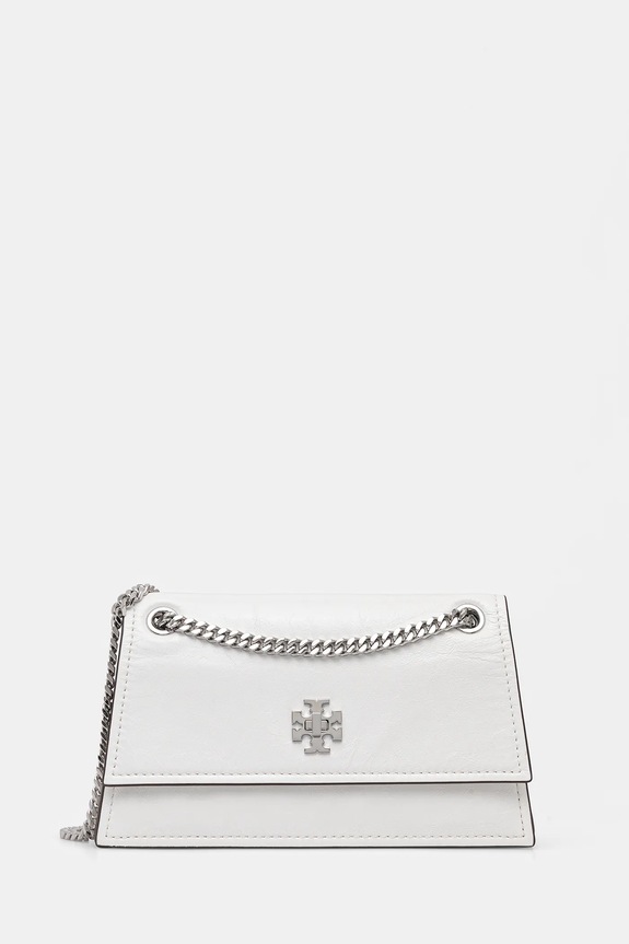 Δερμάτινη τσάντα Tory Burch Kira Turnlock λείο δέρμα λευκό 176642.100