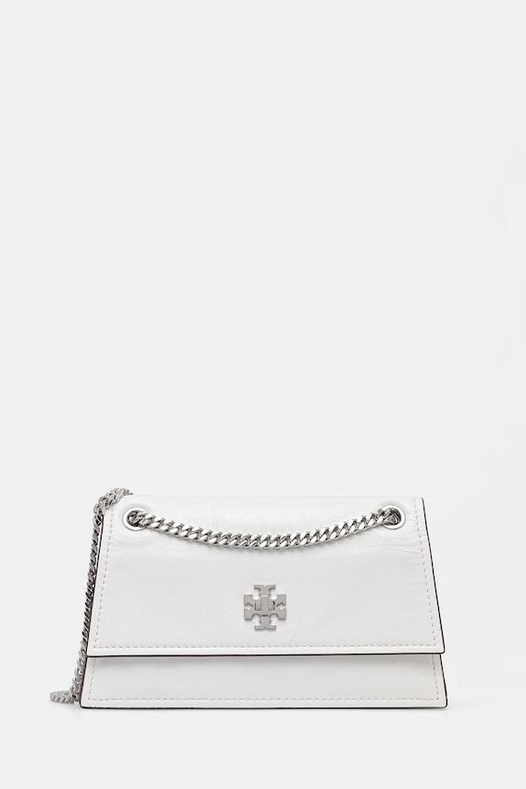 Δερμάτινη τσάντα Tory Burch Kira Turnlock λείο δέρμα λευκό 176642.100