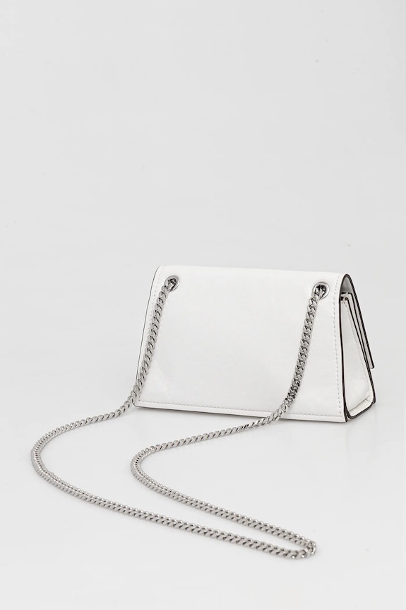 Αξεσουάρ Δερμάτινη τσάντα Tory Burch Kira Turnlock 176642.100 λευκό