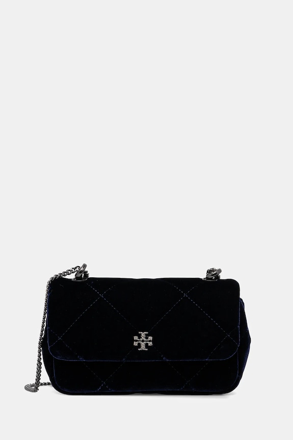 Torba Tory Burch Kira Diamond premalo za format A4 mornarsko plava 176199.430
