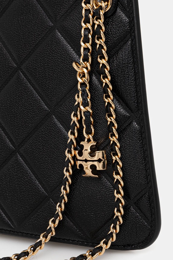 Tory Burch bőr táska Fleming fekete 176623.001
