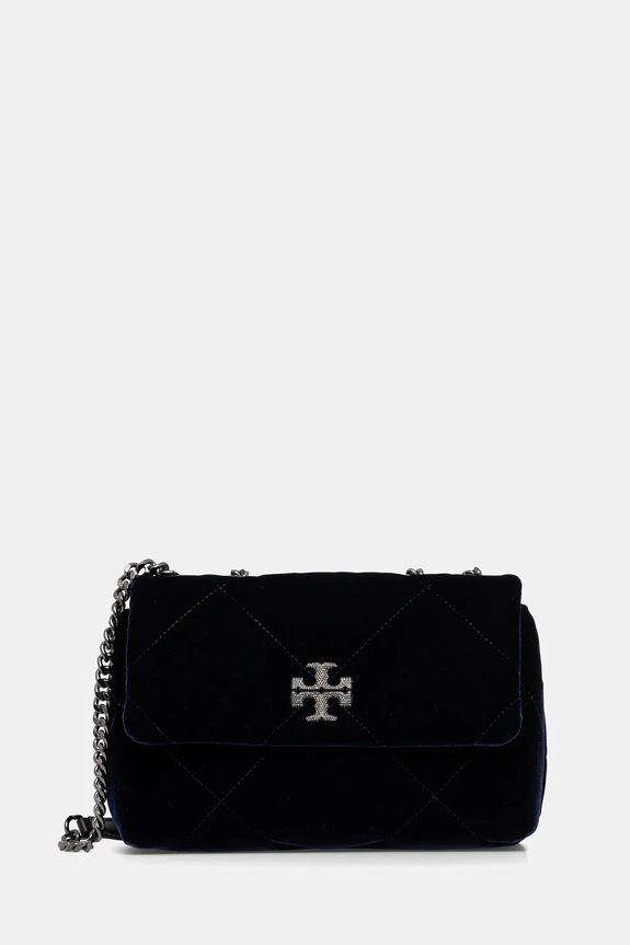 Torba Tory Burch Kira Diamond premalo za format A4 mornarsko plava 177517.430