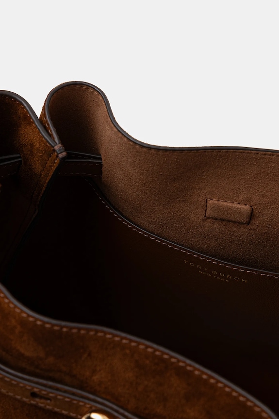 Torba od brušene kože Tory Burch Romy Suede smeđa 179987.200