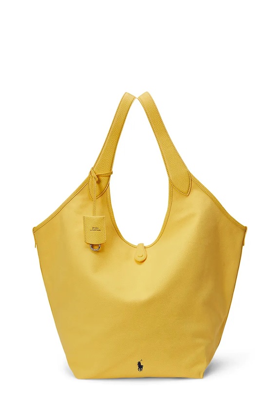 Polo Ralph Lauren geantă de piele uni galben 428P07166