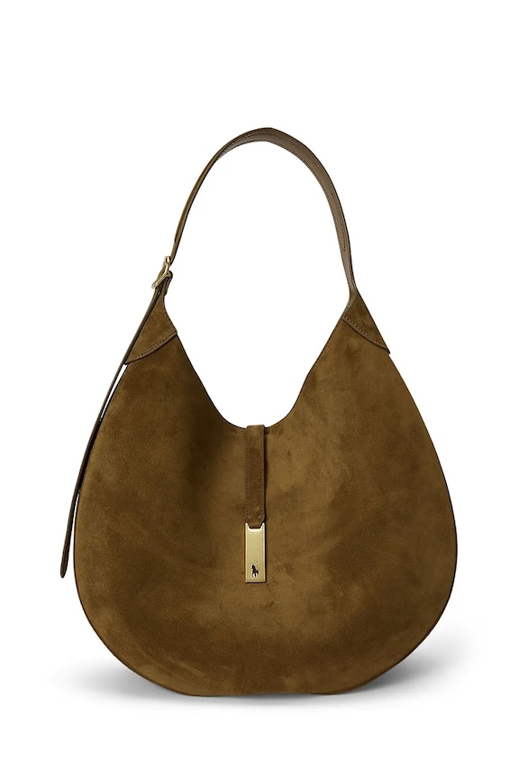 Polo Ralph Lauren suede handbag plain brown 428922881