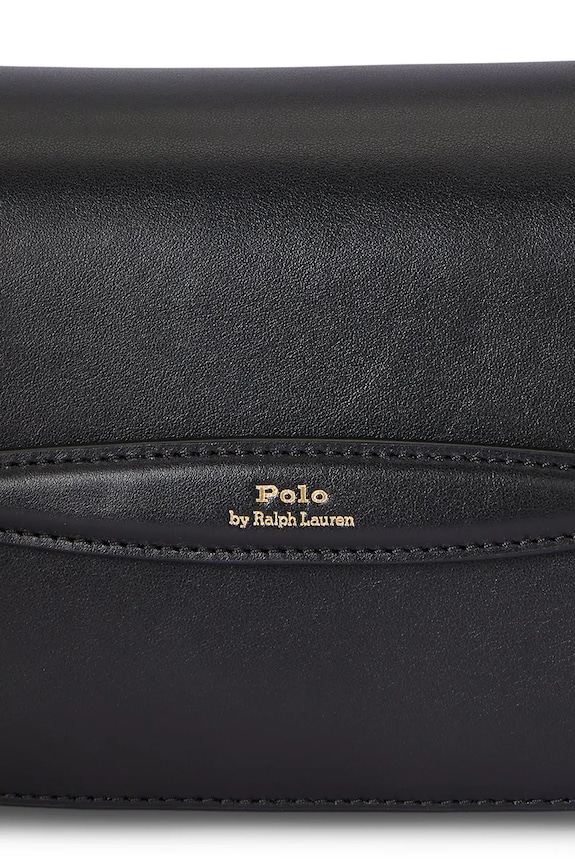Kožená kabelka Polo Ralph Lauren 428971315 černá