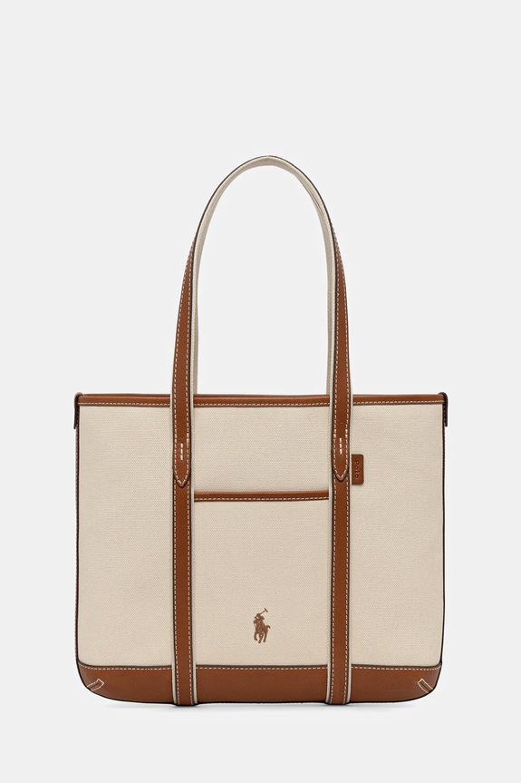 Polo Ralph Lauren torebka nie mieści A4 beżowy 428P03085