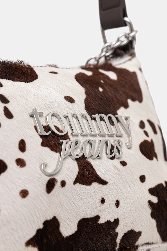 Δερμάτινη τσάντα Tommy Jeans καφέ AW0AW18062