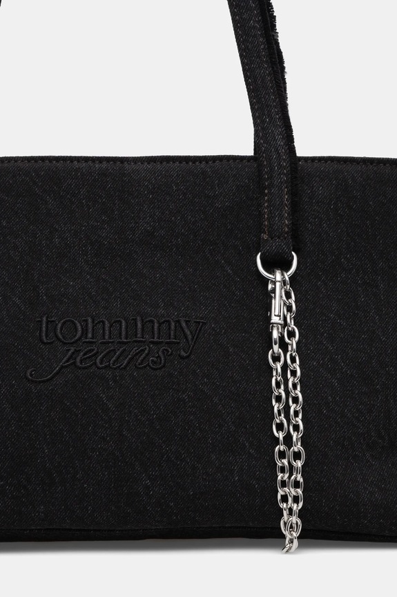 Tommy Jeans geantă de bumbac negru AW0AW18268