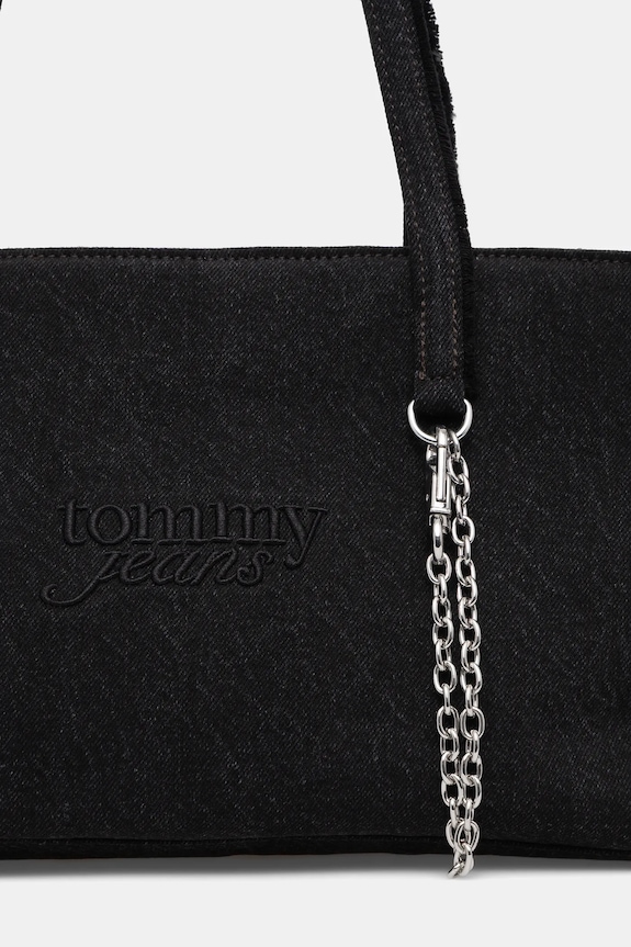 Tommy Jeans geantă de bumbac negru AW0AW18268