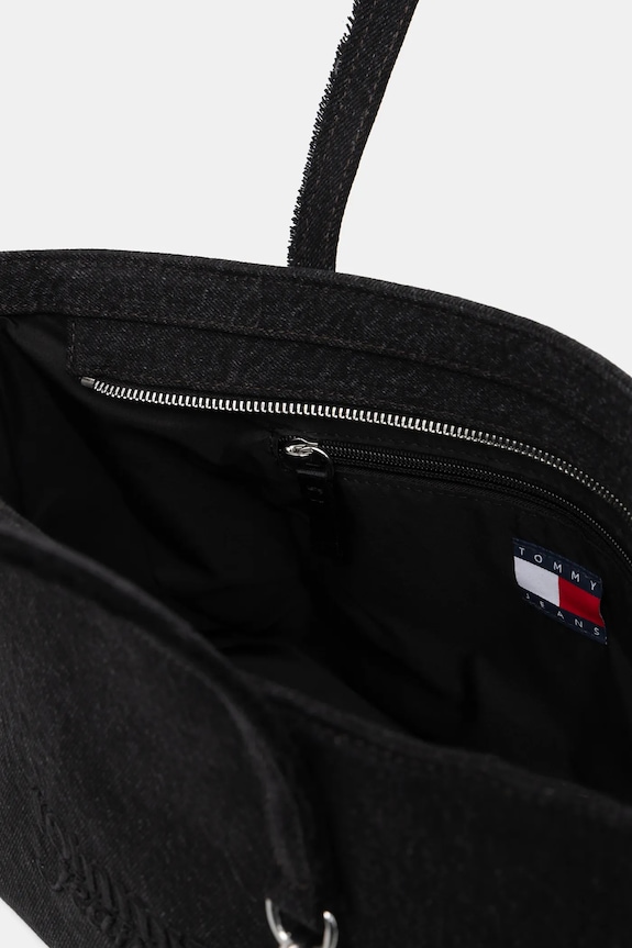 Tommy Jeans geantă de bumbac AW0AW18268 negru