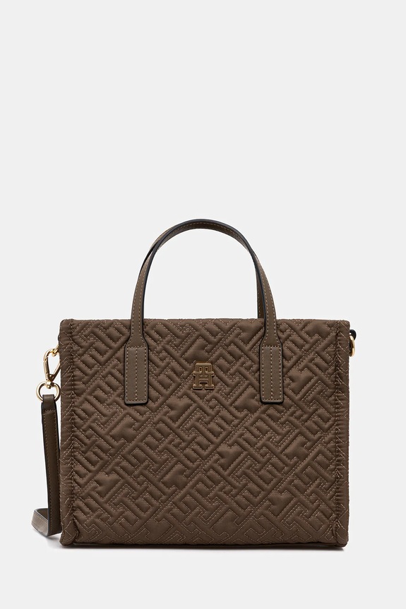 Kabelka Tommy Hilfiger hladký zelená AW0AW18162