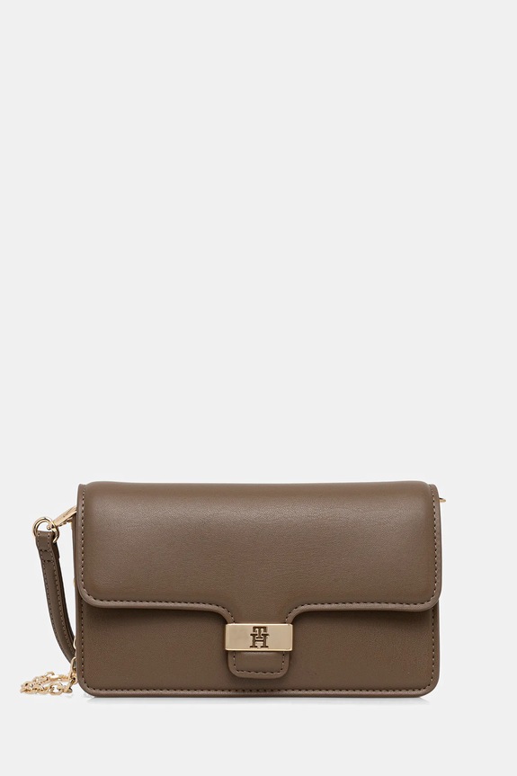 Kabelka Tommy Hilfiger hladký béžová AW0AW18288