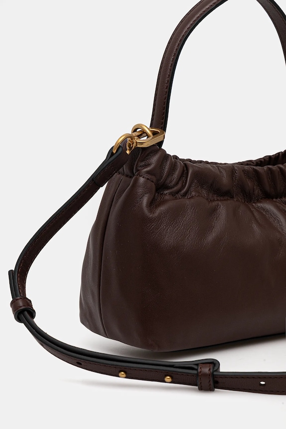 Kožna torba Tommy Hilfiger smeđa AW0AW18306