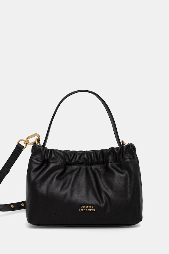 Usnjena torbica Tommy Hilfiger Ne ustreza A4 črna AW0AW18306