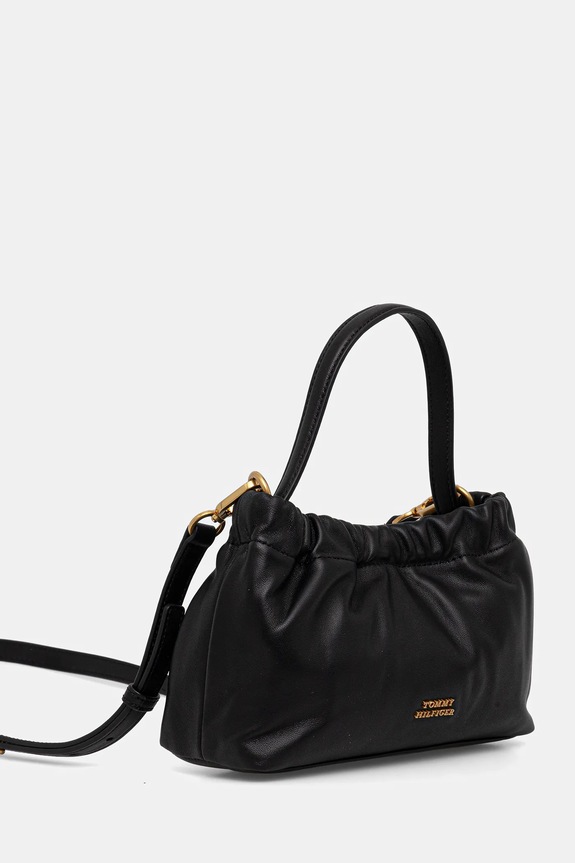 Usnjena torbica Tommy Hilfiger AW0AW18306 črna SS26
