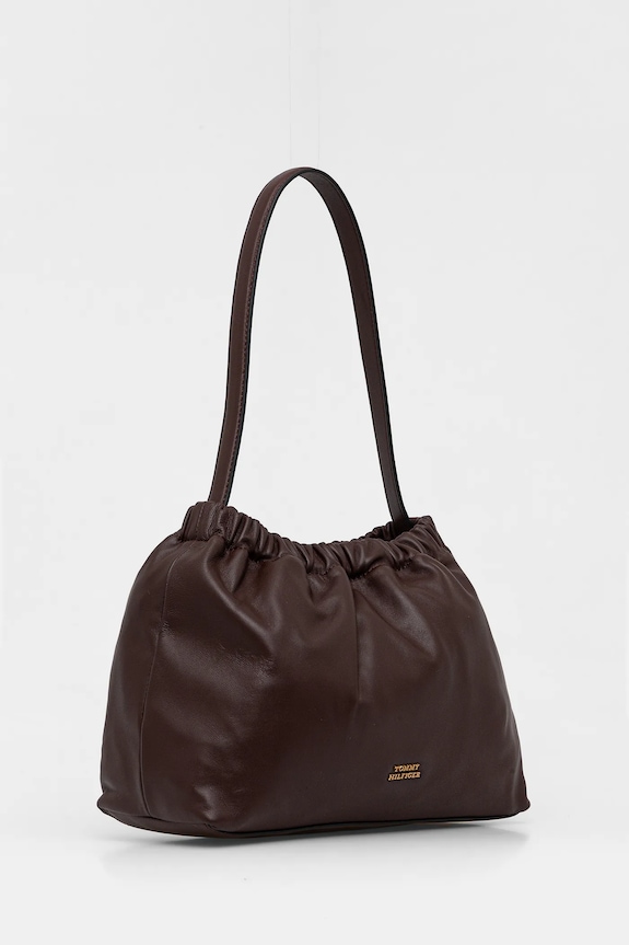 Kožna torba Tommy Hilfiger AW0AW18307 smeđa SS26