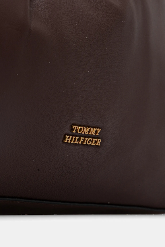 Kožna torba Tommy Hilfiger smeđa AW0AW18307