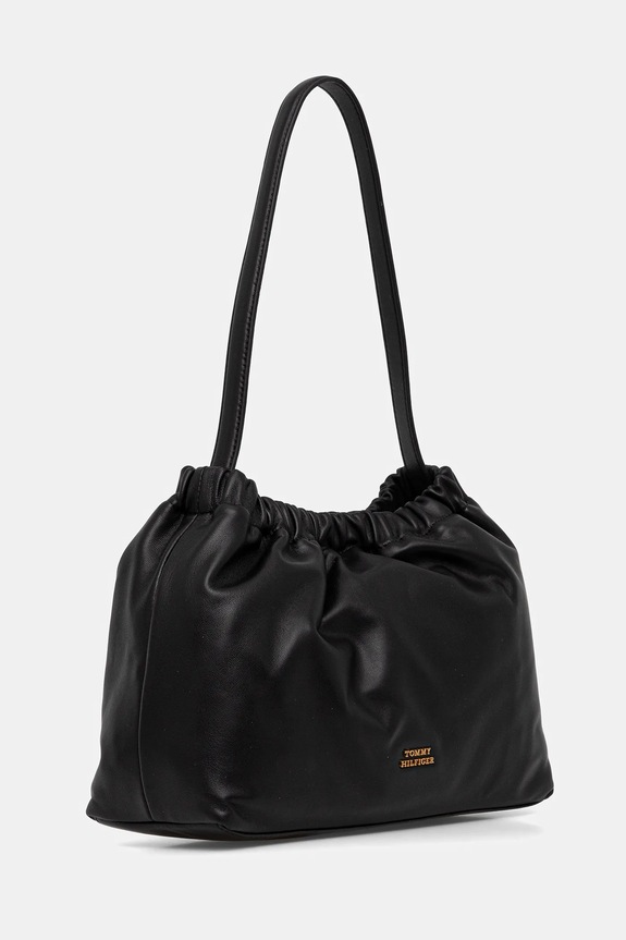 Usnjena torbica Tommy Hilfiger AW0AW18307 črna SS26