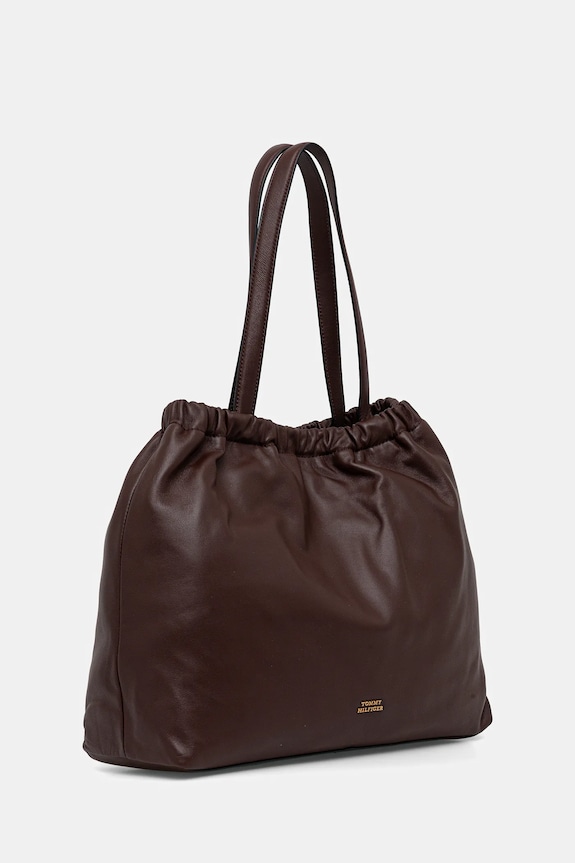 Kožna torba Tommy Hilfiger AW0AW18308 smeđa SS26