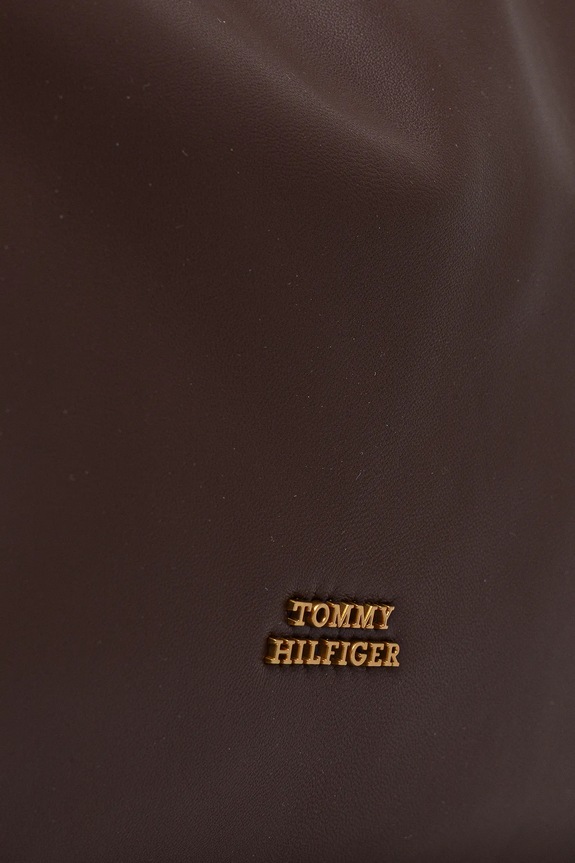 Kožna torba Tommy Hilfiger AW0AW18308 smeđa