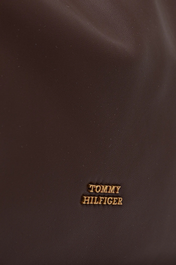Kožna torba Tommy Hilfiger AW0AW18308 smeđa