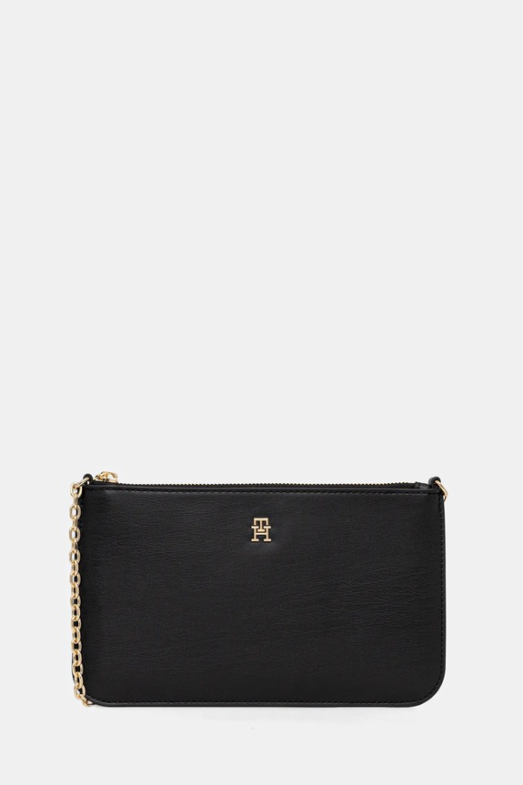 Kabelka Tommy Hilfiger hladký černá AW0AW18298
