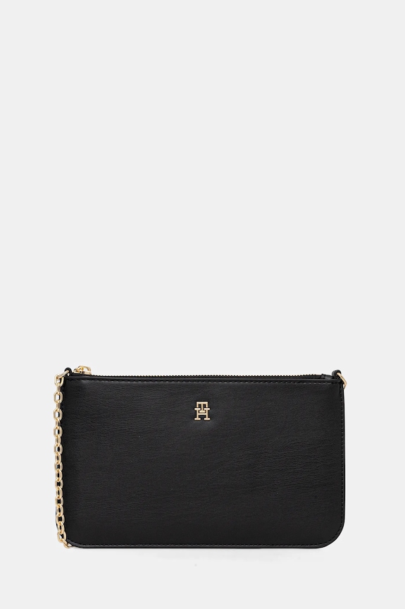 Kabelka Tommy Hilfiger hladký černá AW0AW18298