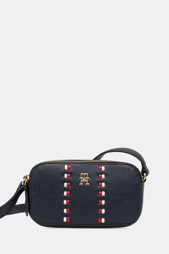 Kabelka Tommy Hilfiger imitácia kože tmavomodrá AW0AW18153