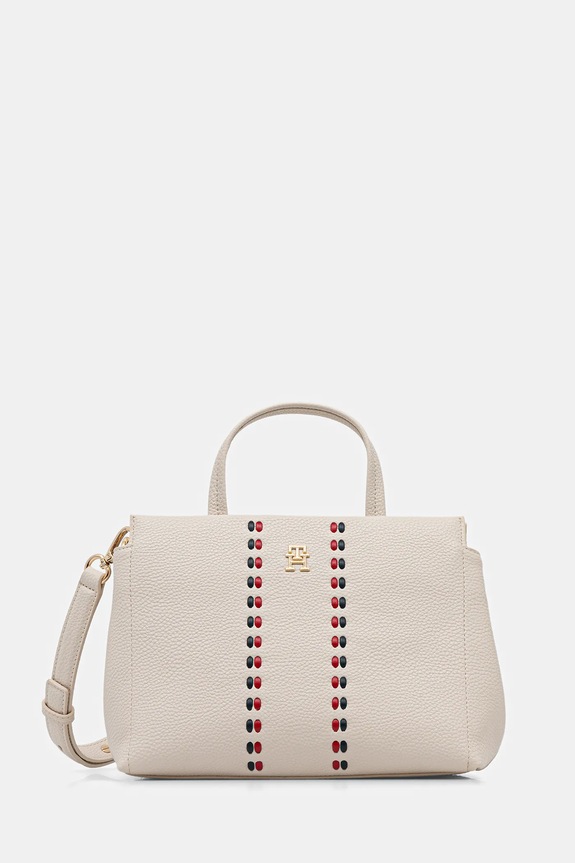 Kabelka Tommy Hilfiger imitácia kože béžová AW0AW18154