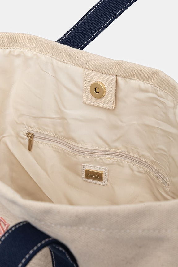 Βαμβακερή τσάντα Guess V6RZ04.WL000 μπεζ