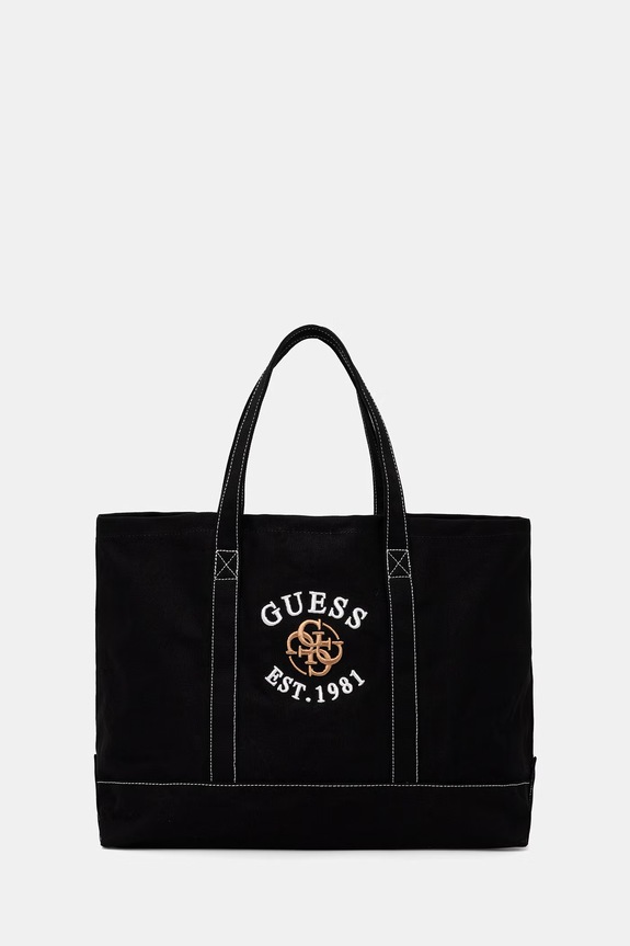 Bombažna torba Guess Tekstil črna V6RZ04.WL000