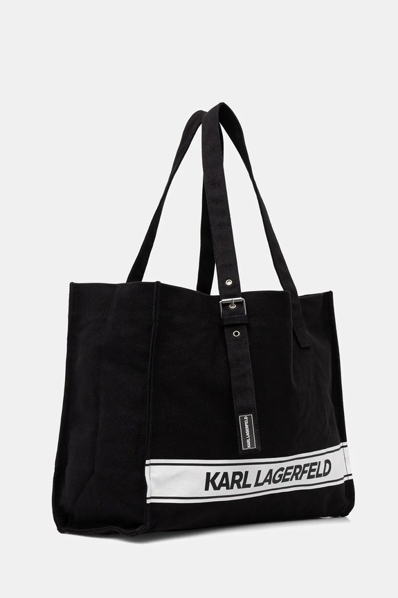 Βαμβακερή τσάντα Karl Lagerfeld K/ESSENTIAL B1M46078 μαύρο SS26