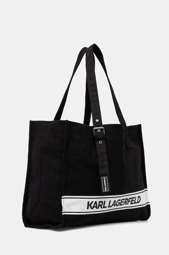 Βαμβακερή τσάντα Karl Lagerfeld K/ESSENTIAL B1M46078 μαύρο SS26