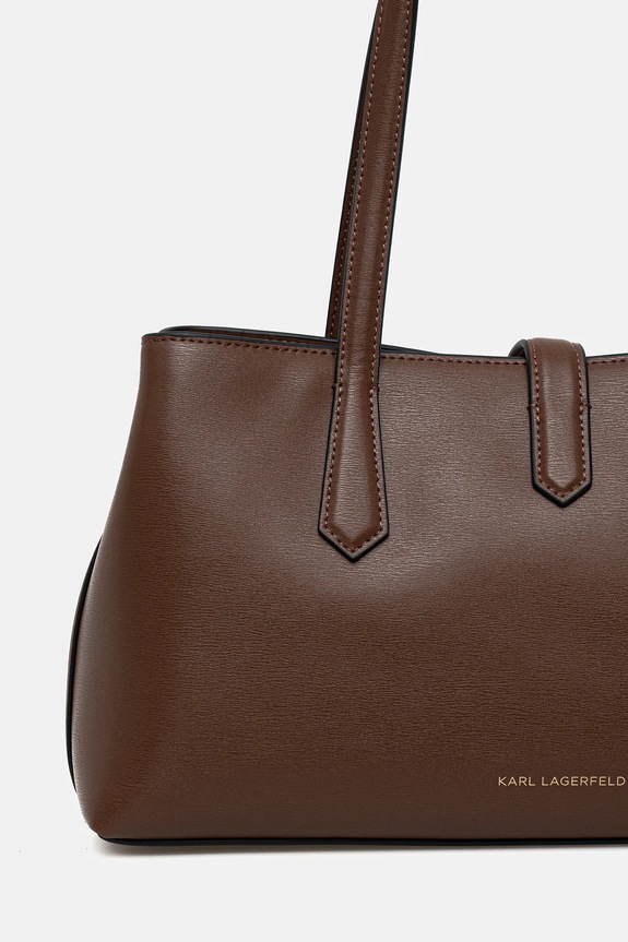 Αξεσουάρ Δερμάτινη τσάντα Karl Lagerfeld K/AUTOGRAPH B1W30095 καφέ