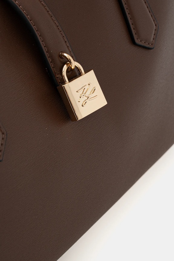 Kožna torba Karl Lagerfeld K/AUTOGRAPH smeđa B1W30095