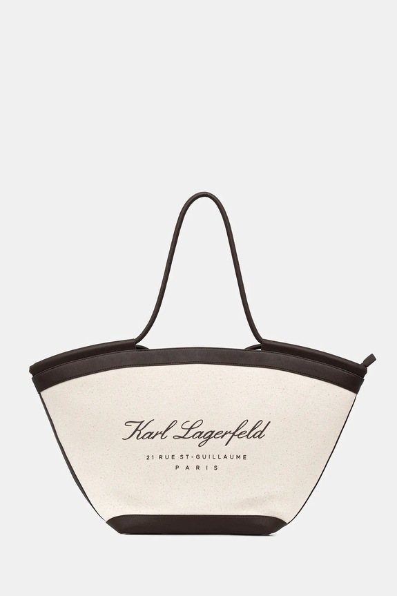 Torba Karl Lagerfeld K/HOTEL imitacija zrnate kože bež B1W46069