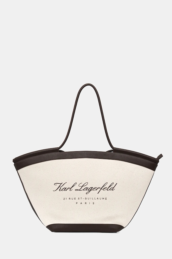 Torba Karl Lagerfeld K/HOTEL imitacija zrnate kože bež B1W46069