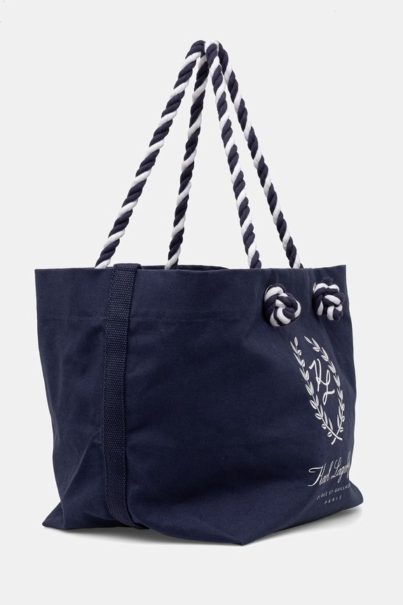 Karl Lagerfeld tote γυναικεία βαμβακερή K/HOTEL B1W46065 σκούρο μπλε SS26