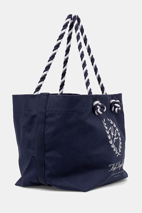Karl Lagerfeld tote γυναικεία βαμβακερή K/HOTEL B1W46065 σκούρο μπλε SS26