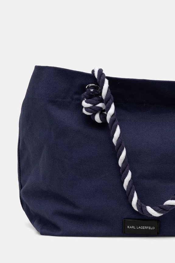 Αξεσουάρ Karl Lagerfeld tote γυναικεία βαμβακερή K/HOTEL B1W46065 σκούρο μπλε
