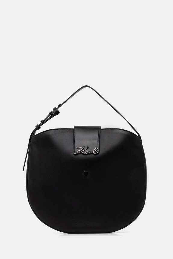 Karl Lagerfeld bőr táska K/SIGNATURE nappa bőr fekete B1W30200